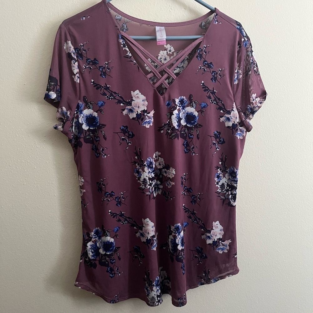 Purple Floral Blouse